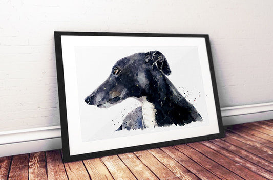 A Penny for your thoughts ." Print Watercolour.whippet art,whippet print,whippet watercolor,whippet  wall art,whippet art decor