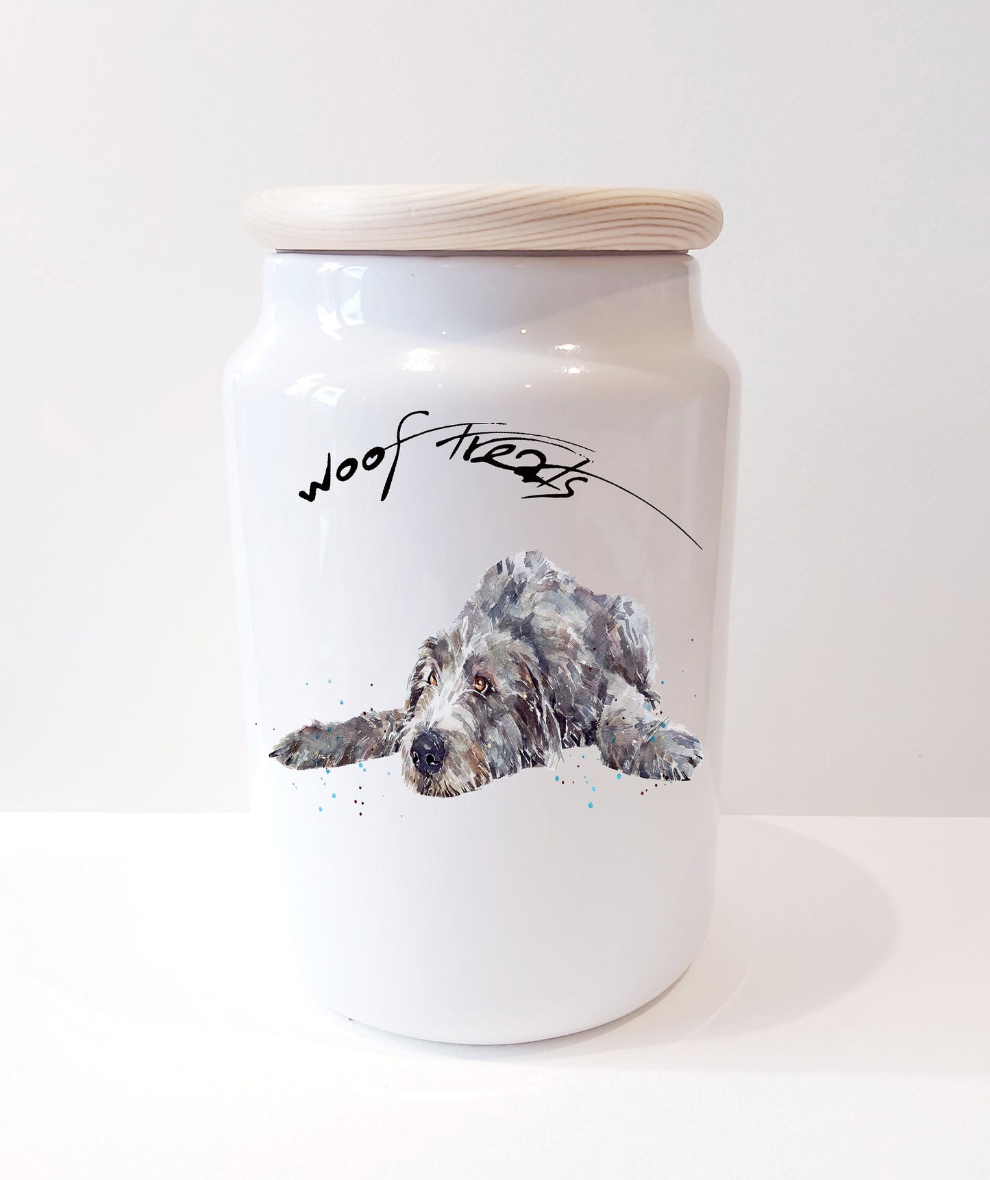 Irish Wolfhound Ceramic Treats Jar | Dog Treat Canister | Edswatercolours
