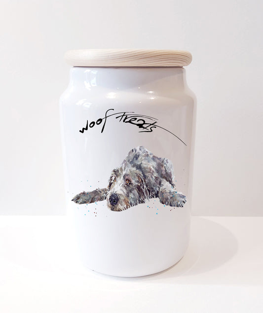 Irish Wolfhound Ceramic Treats Jar | Dog Treat Canister | Edswatercolours
