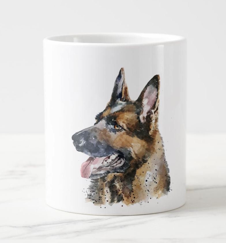 German Shepherd Ceramic Mug 15oz | Dog Lover Gift | Edswatercolours