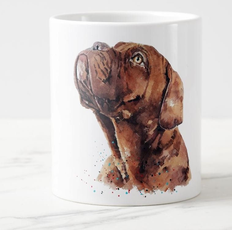 Dogue de Bordeaux Version II Ceramic Mug 15oz | Dog Lover Gift | Edswatercolours
