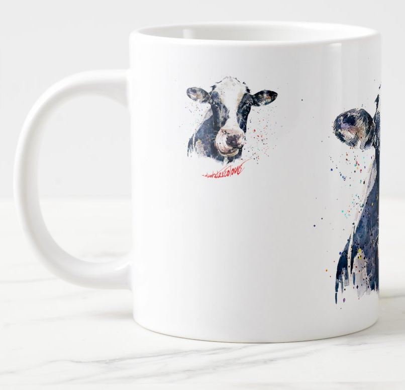 Cow Version II Ceramic Mug 15oz | Cow Lover Gift | Edswatercolours