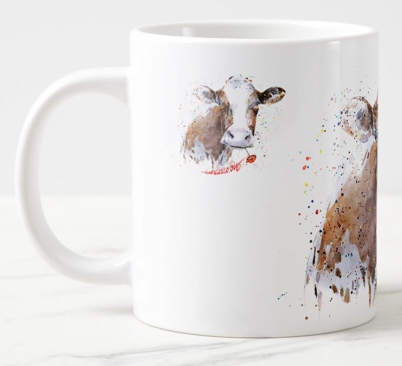 Cow Ceramic Mug 15oz | Cow Lover Gift | Edswatercolours
