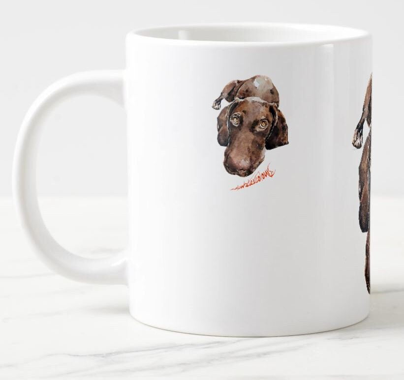 German Shorthaired Pointer Version III Ceramic Mug 15oz | Dog Lover Gift | Edswatercolours