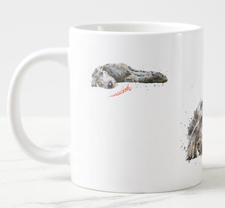 Irish Wolfhound Reclined Ceramic Mug 15oz | Dog Lover Gift | Edswatercolours