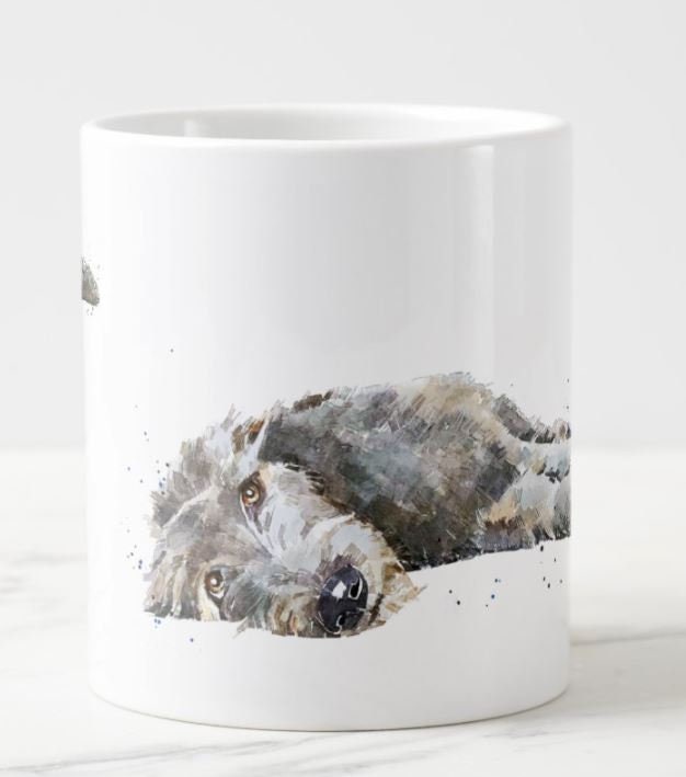 Irish Wolfhound Reclined Ceramic Mug 15oz | Dog Lover Gift | Edswatercolours