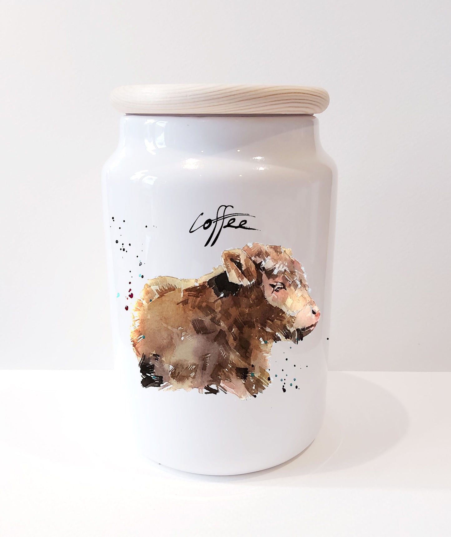 Highland Cow Ceramic Storage Jars Gift Set (Set of 3) | Tea Coffee Sugar Canisters | Edswatercolours