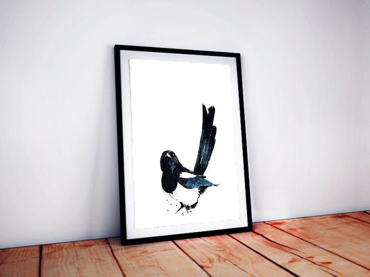 Magpie II Watercolour Art Print | Bird Lover Gift | Edswatercolours
