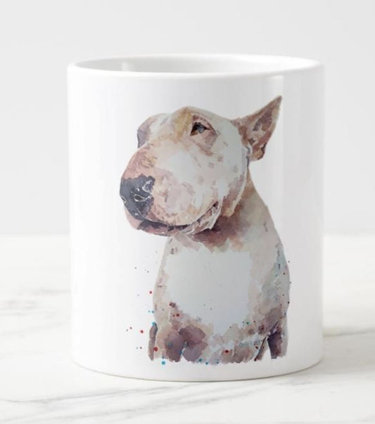 White Bull Terrier Version II Ceramic Mug 15oz | Dog Lover Gift | Edswatercolours