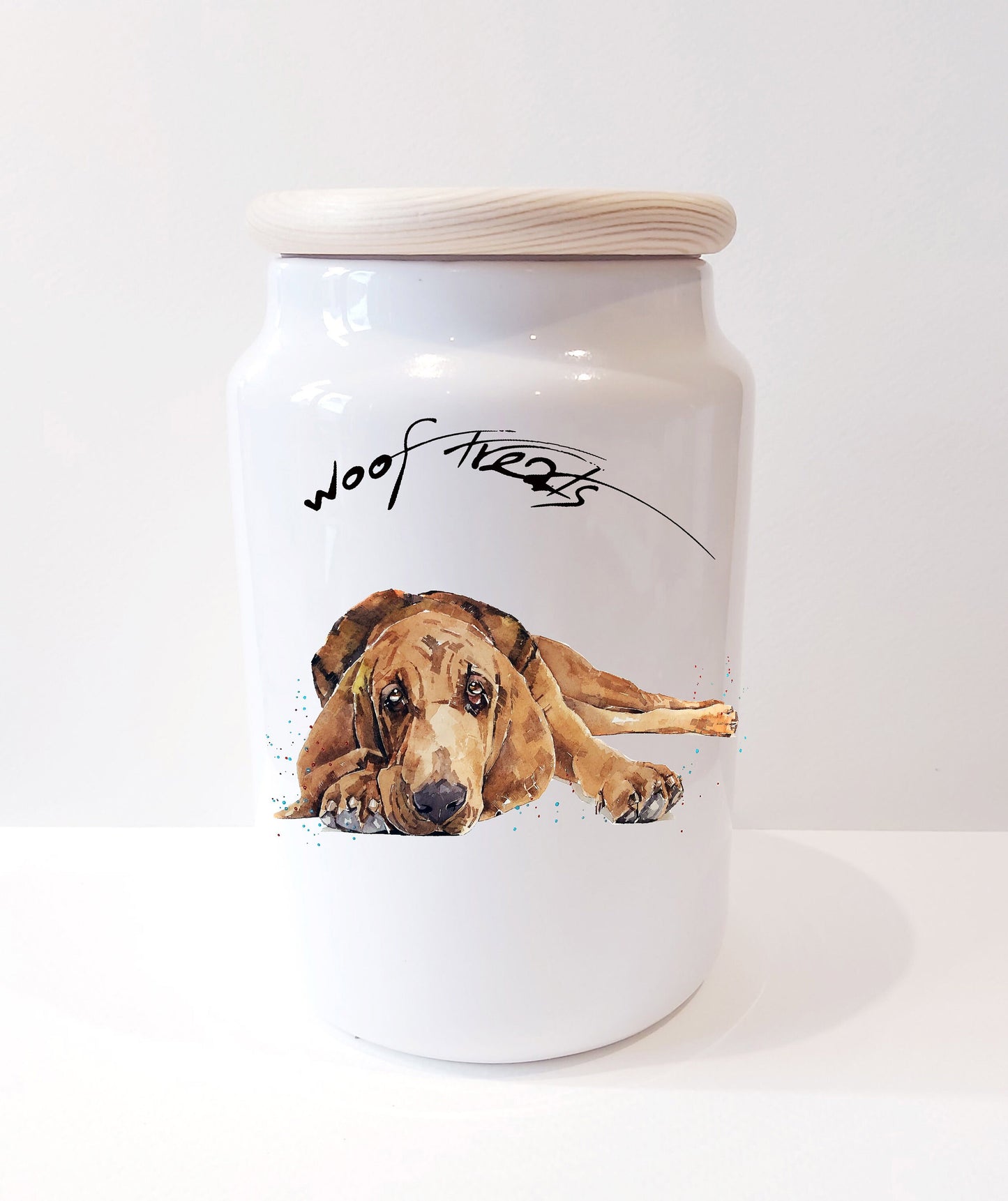Bloodhound Ceramic Treats Jar | Dog Treat Canister | Edswatercolours