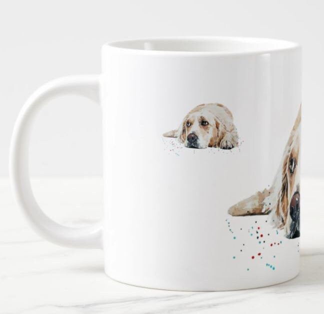 Golden Retriever Ceramic Mug 15oz | Dog Lover Gift | Edswatercolours