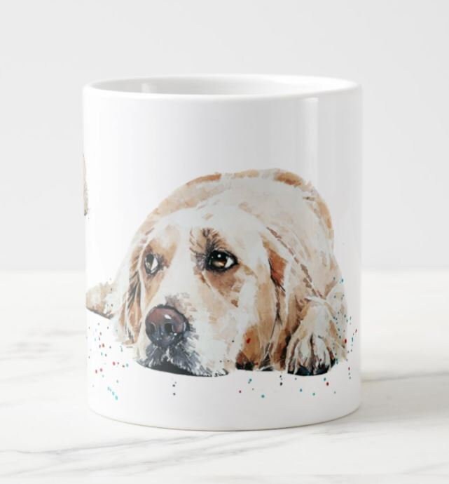 Golden Retriever Ceramic Mug 15oz | Dog Lover Gift | Edswatercolours