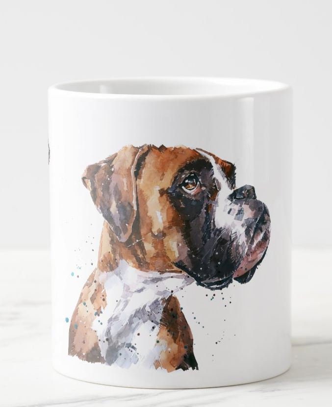 Boxer Dog Ceramic Mug 15oz | Dog Lover Gift | Edswatercolours