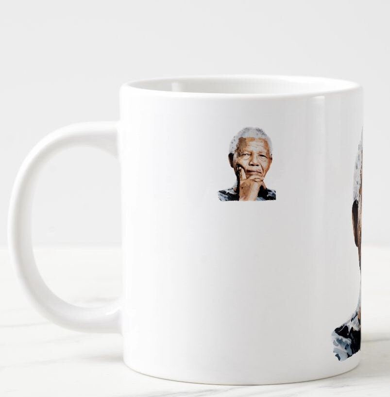 Nelson Mandela Ceramic Mug 15oz | Edswatercolours