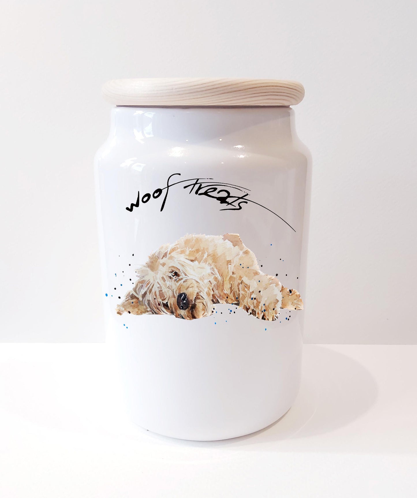 Goldendoodle Ceramic Treats Jar | Dog Treat Canister | Edswatercolours
