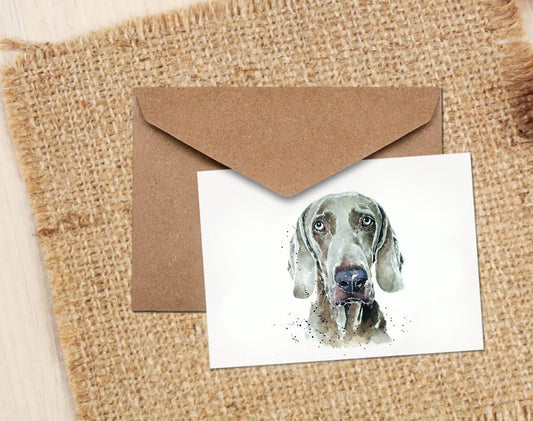 Weimaraner Greeting Card | Dog Lover Gift | Edswatercolours