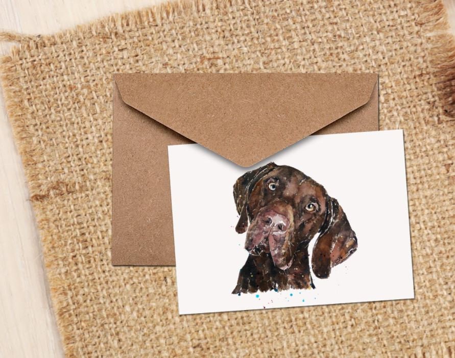 German Shorthaired Pointer Greeting Card | Dog Lover Gift | Edswatercolours