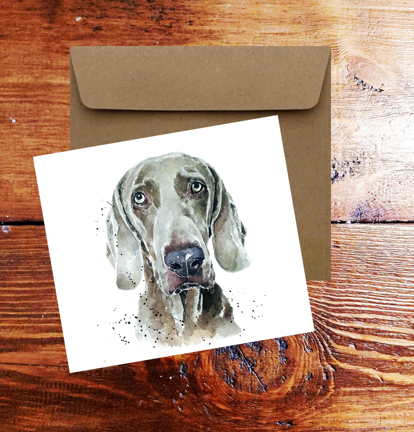 Weimaraner Greeting Card | Dog Lover Gift | Edswatercolours