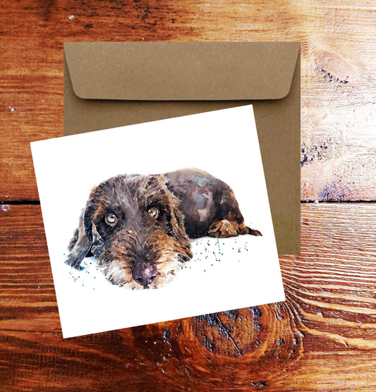Wirehaired Dachshund Note Card | Dog Lover Gift | Edswatercolours