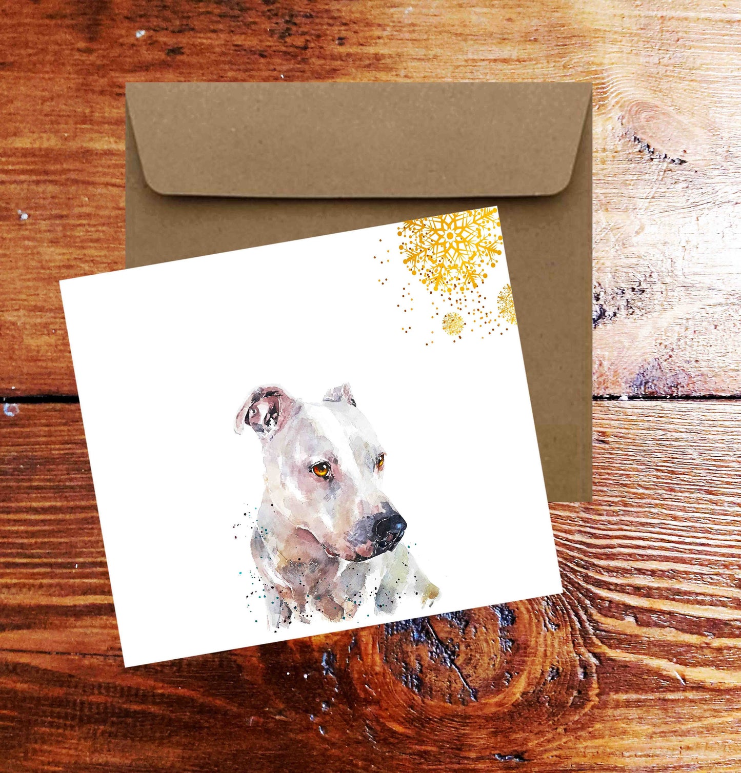 Staffordshire Bull Terrier Christmas Card | Dog Lover Gift | Edswatercolours