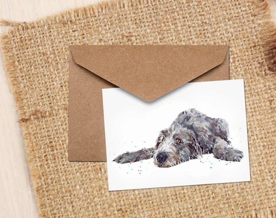 Irish Wolfhound Greeting Card | Dog Lover Gift | Edswatercolours