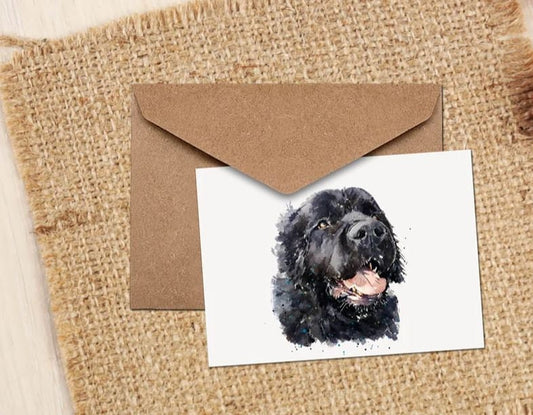 Newfoundland Dog Note Card | Dog Lover Gift | Edswatercolours