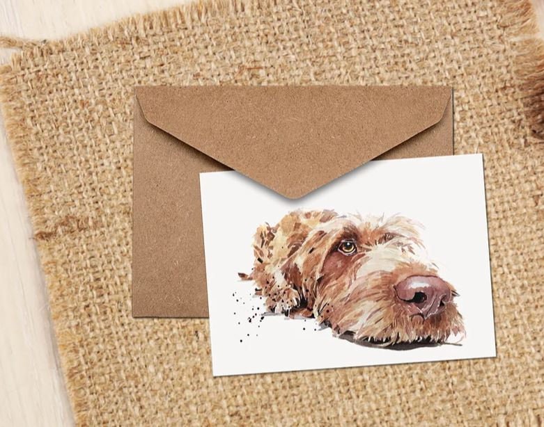 Wirehaired Vizsla Greeting Card | Dog Lover Gift | Edswatercolours