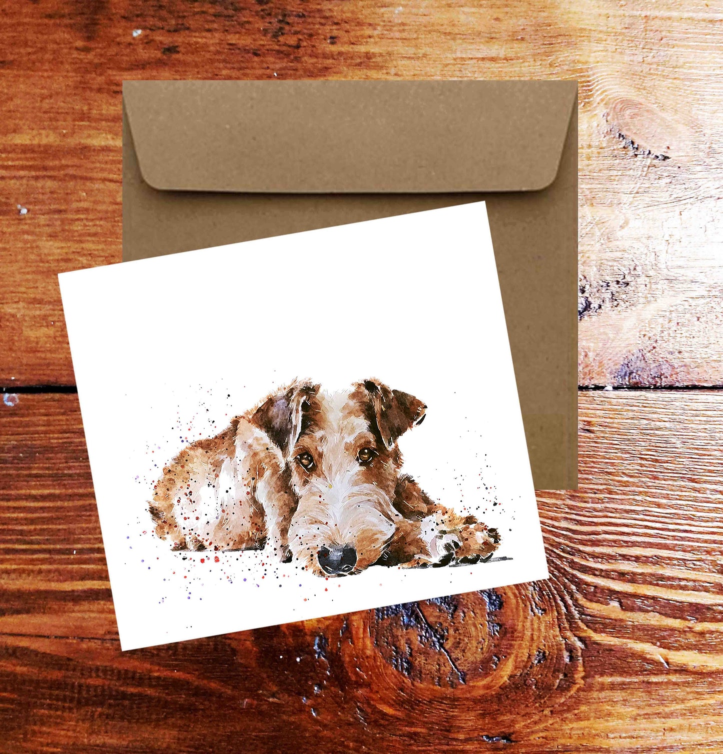 Irish Terrier Greeting Card | Dog Lover Gift | Edswatercolours