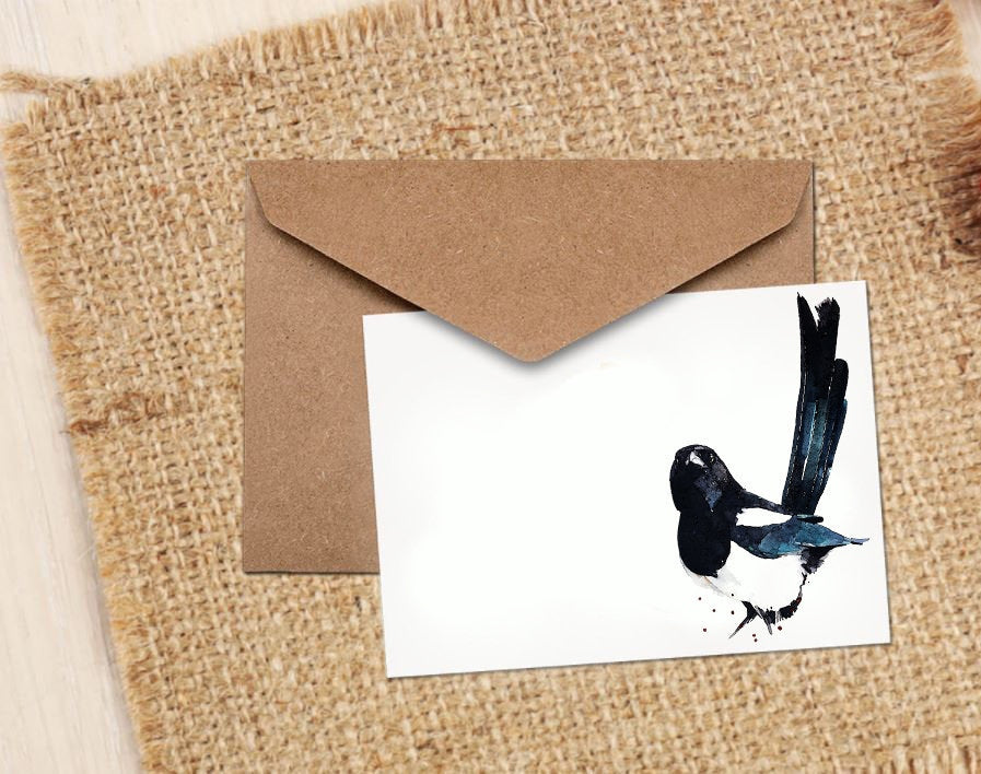 Magpie Greeting Card | Wildlife Gift | Edswatercolours