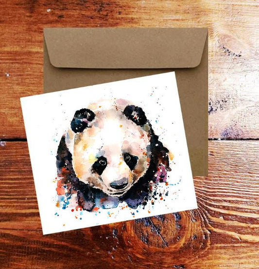 Panda Bear Greeting Card | Wildlife Gift | Edswatercolours