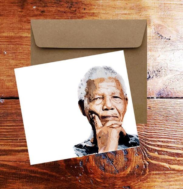 Nelson Mandela Greeting Card | Art Gift | Edswatercolours