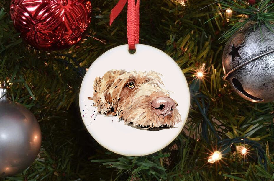 Wirehaired Vizsla Christmas Ornament | Dog Lover Gift | Edswatercolours