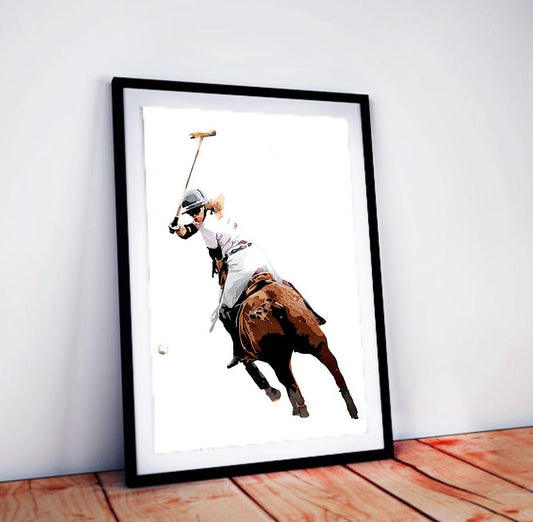 Polo Player III | Original Watercolour | Horse Lover Gift | Edswatercolours