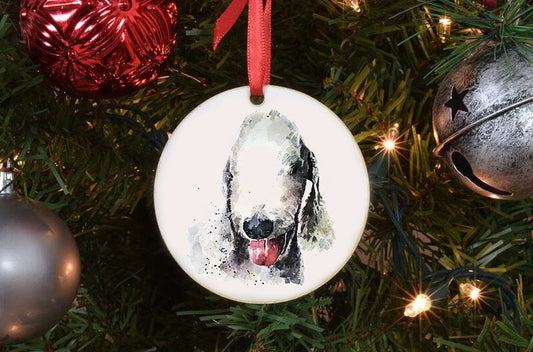 Bedlington Terrier II Christmas Ornament | Dog Lover Gift | Edswatercolours