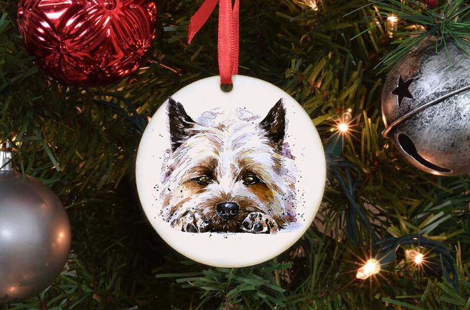 Cairn Terrier II Christmas Ornament | Dog Lover Gift | Edswatercolours