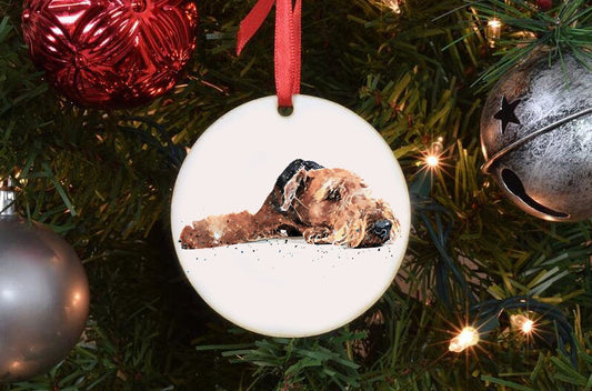 Airedale Terrier IV Christmas Ornament | Dog Lover Gift | Edswatercolours