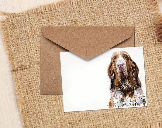 Bracco Italiano III Greeting Card | Dog Lover Gift | Edswatercolours