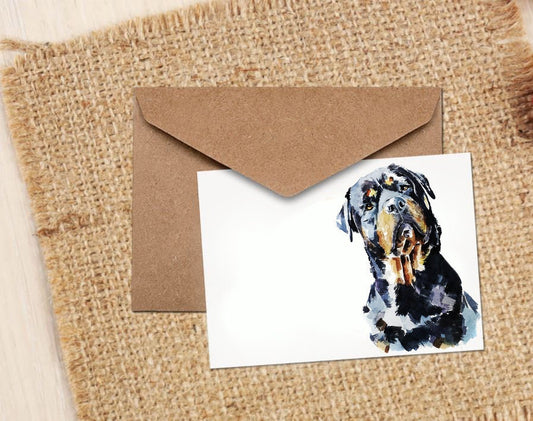 Rottweiler Greeting Card | Dog Lover Gift | Edswatercolours