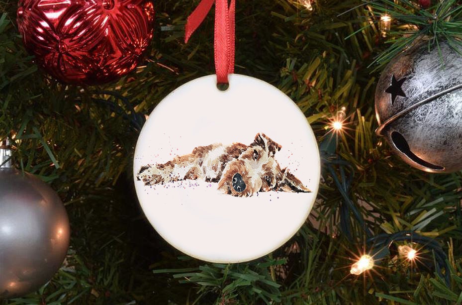 Irish Terrier Assorted Christmas Ornament | Dog Lover Gift | Edswatercolours