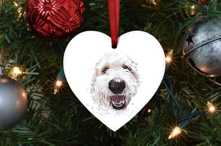 Goldendoodle Heart Christmas Ornament | Dog Lover Gift | Edswatercolours