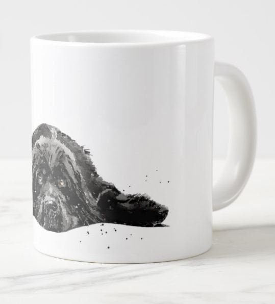 Black Newfoundland Dog Ceramic Mug 15oz | Dog Lover Gift | Edswatercolours