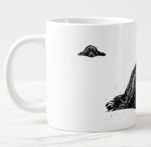 Black Newfoundland Dog Ceramic Mug 15oz | Dog Lover Gift | Edswatercolours