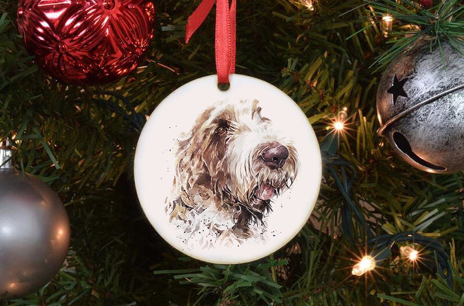 Spinone Italiano II Christmas Ornament | Dog Lover Gift | Edswatercolours