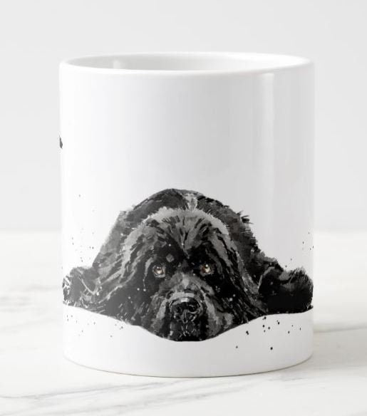 Black Newfoundland Dog Ceramic Mug 15oz | Dog Lover Gift | Edswatercolours