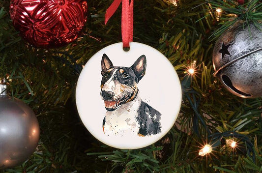 Bull Terrier IV Christmas Ornament | Dog Lover Gift | Edswatercolours