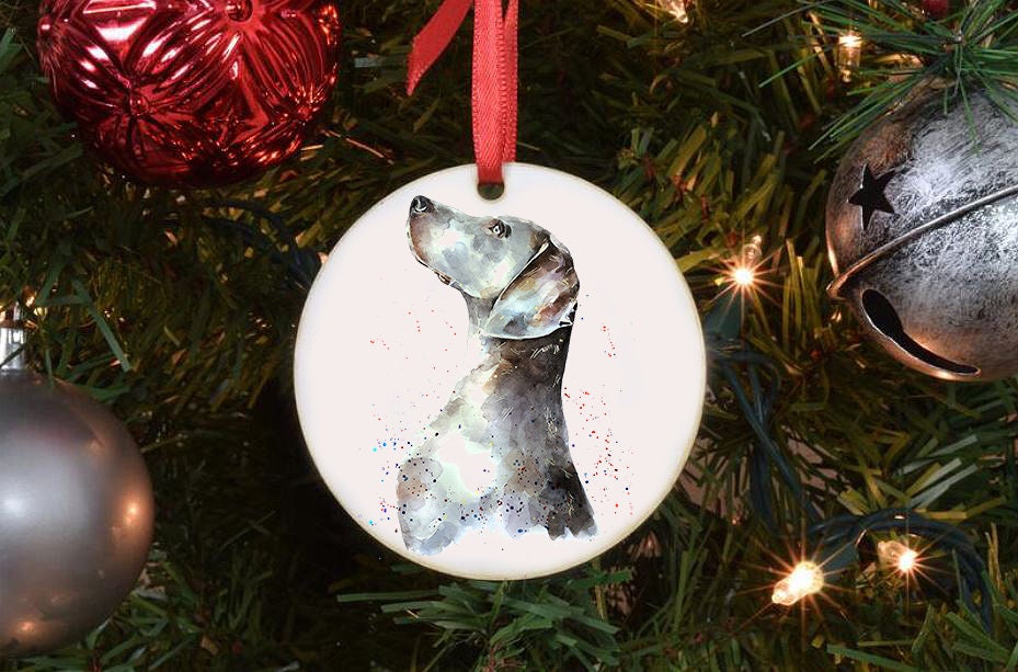 Weimaraner Heart Christmas Ornament | Dog Lover Gift | Edswatercolours