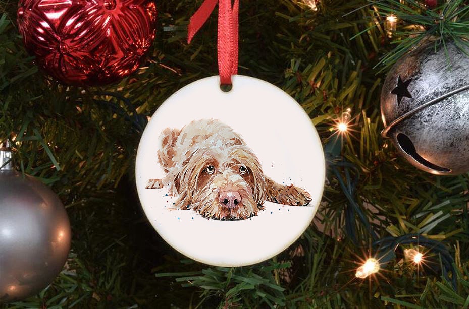Wirehaired Vizsla Christmas Ornament | Dog Lover Gift | Edswatercolours