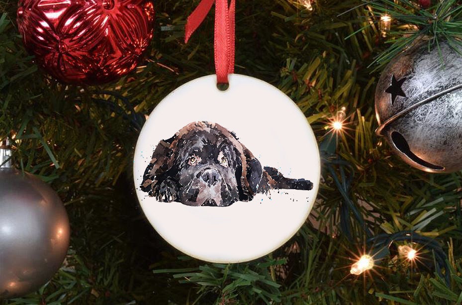 Newfoundland Dog III Christmas Ornament | Dog Lover Gift | Edswatercolours