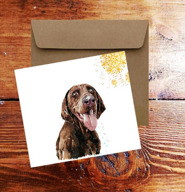 GSP Christmas Card | Dog Lover Gift | Edswatercolours