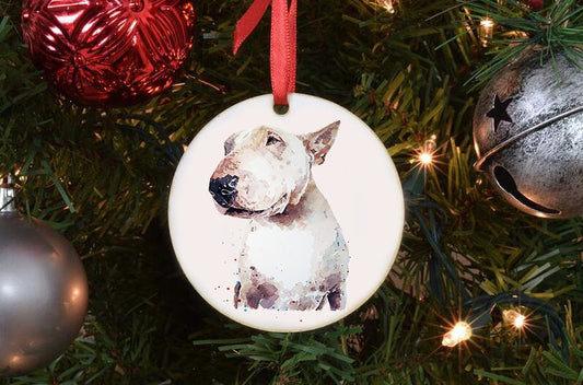 Bull Terrier V Christmas Ornament | Dog Lover Gift | Edswatercolours